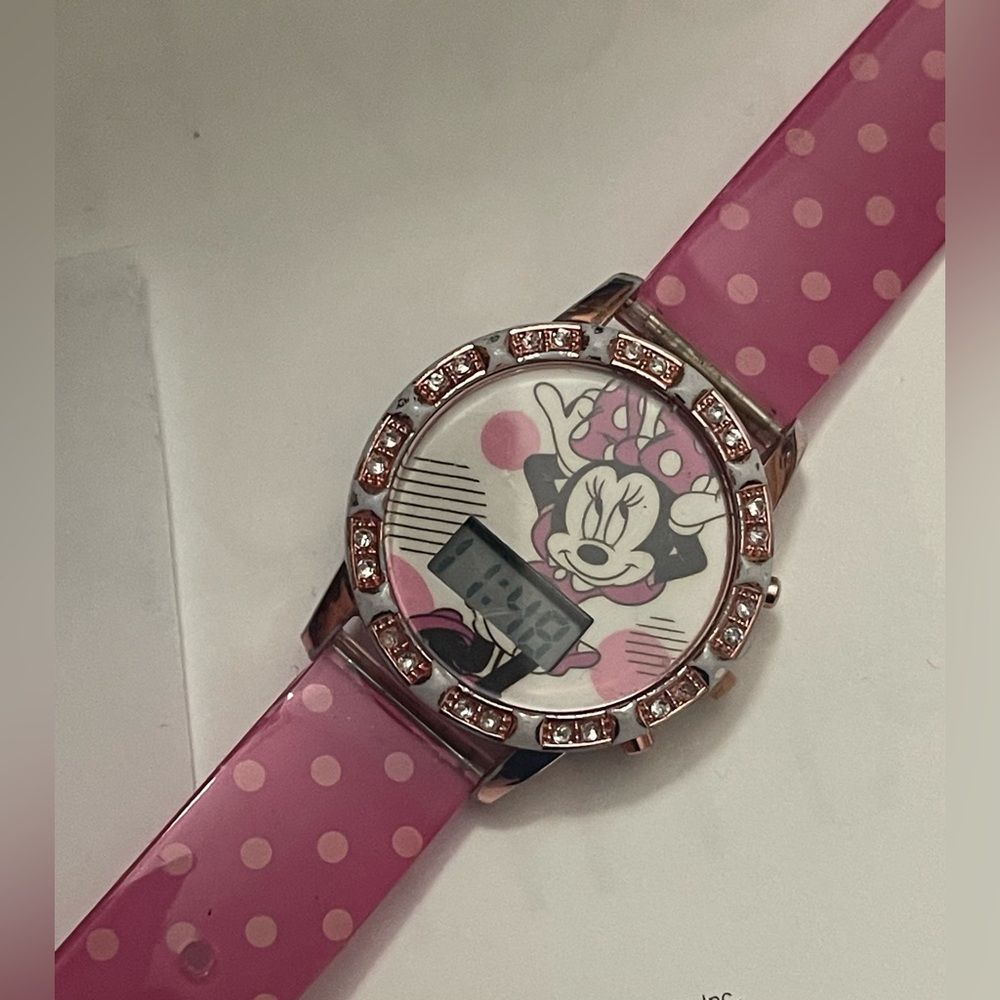 Kids Digital Minnie Mouse Watch with Lights and Gems